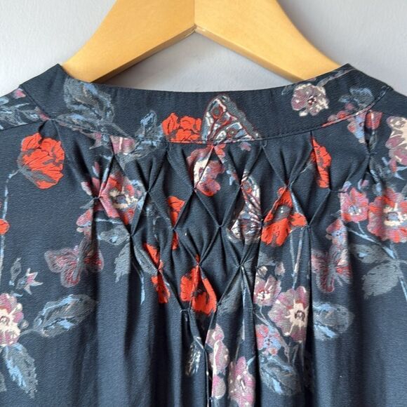 Free People Pebble Crepe So Fine Smocked Tunic Top - Picture 7 of 10